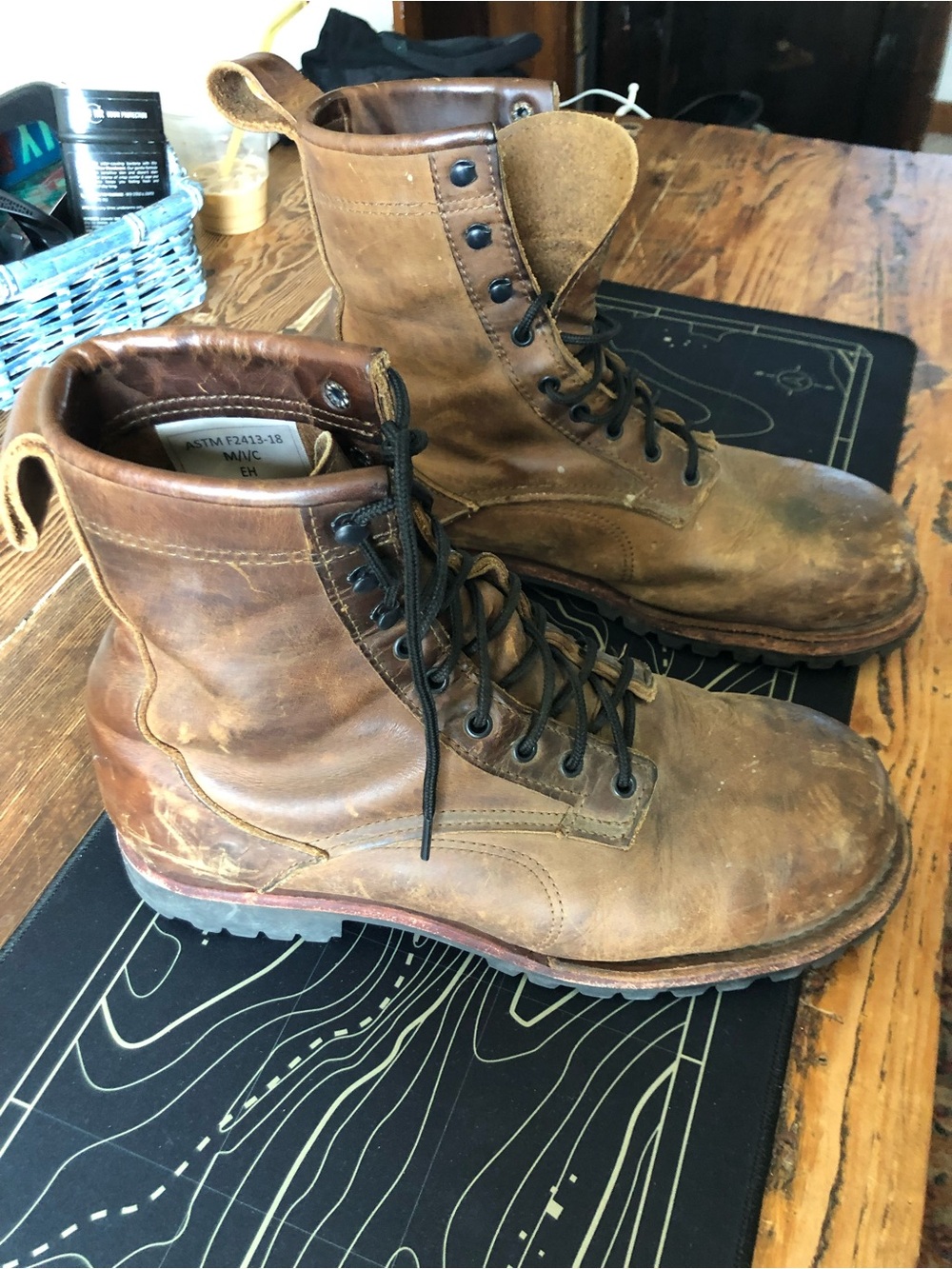Origins Men's Brown Leather Lace-Up Casual Work Boots